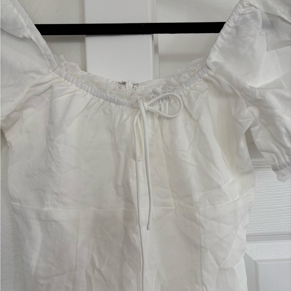 Princess Polly Ivory Lace-Trimmed Dress sz 6 - Picture 4 of 5